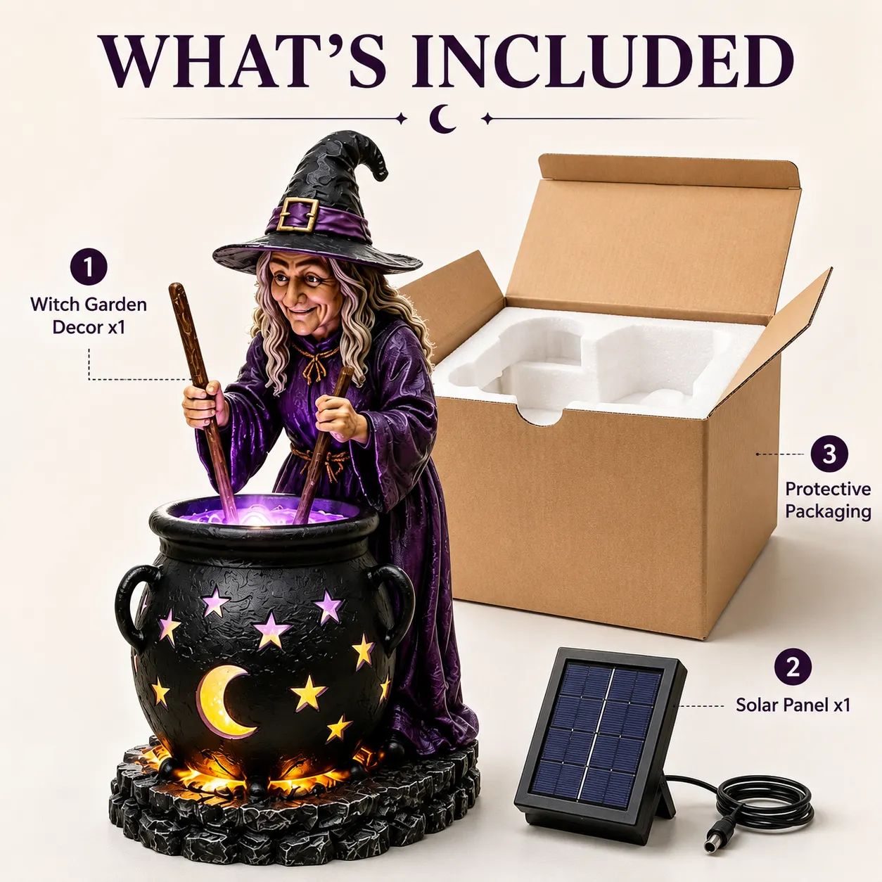 🧙‍♀️Halloween Witch Glowing Cauldron Solar Light